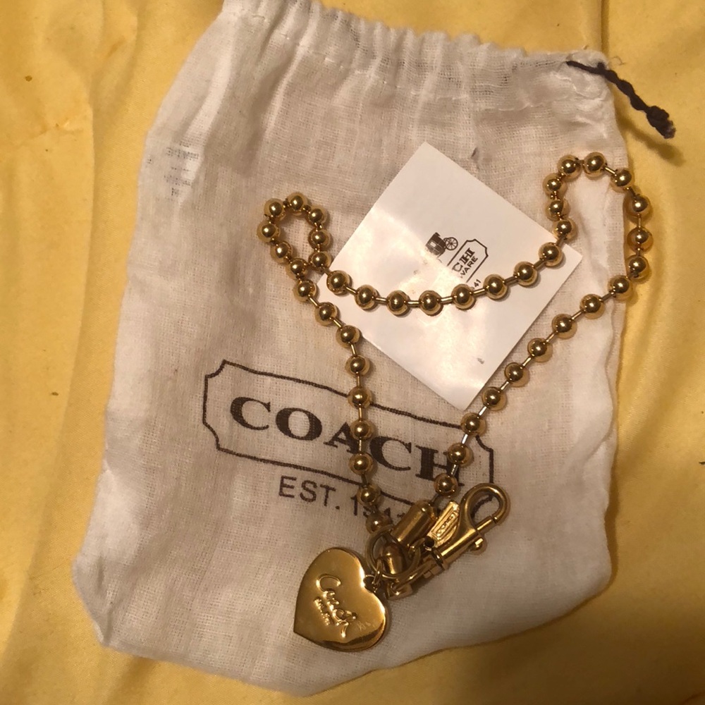 Coach two sided beaded charm necklace